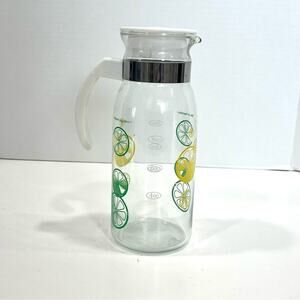 Vintage pyrex lemon lime Juice carafe pitcher party fun summer
